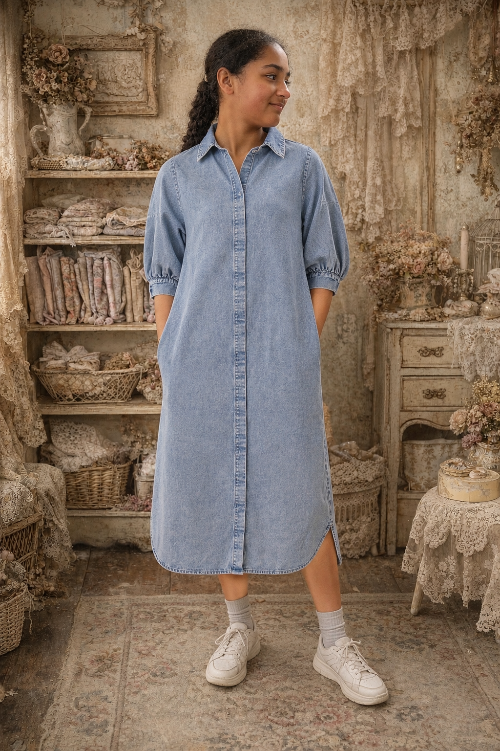 EVERYDAY DENIM Midi Dress