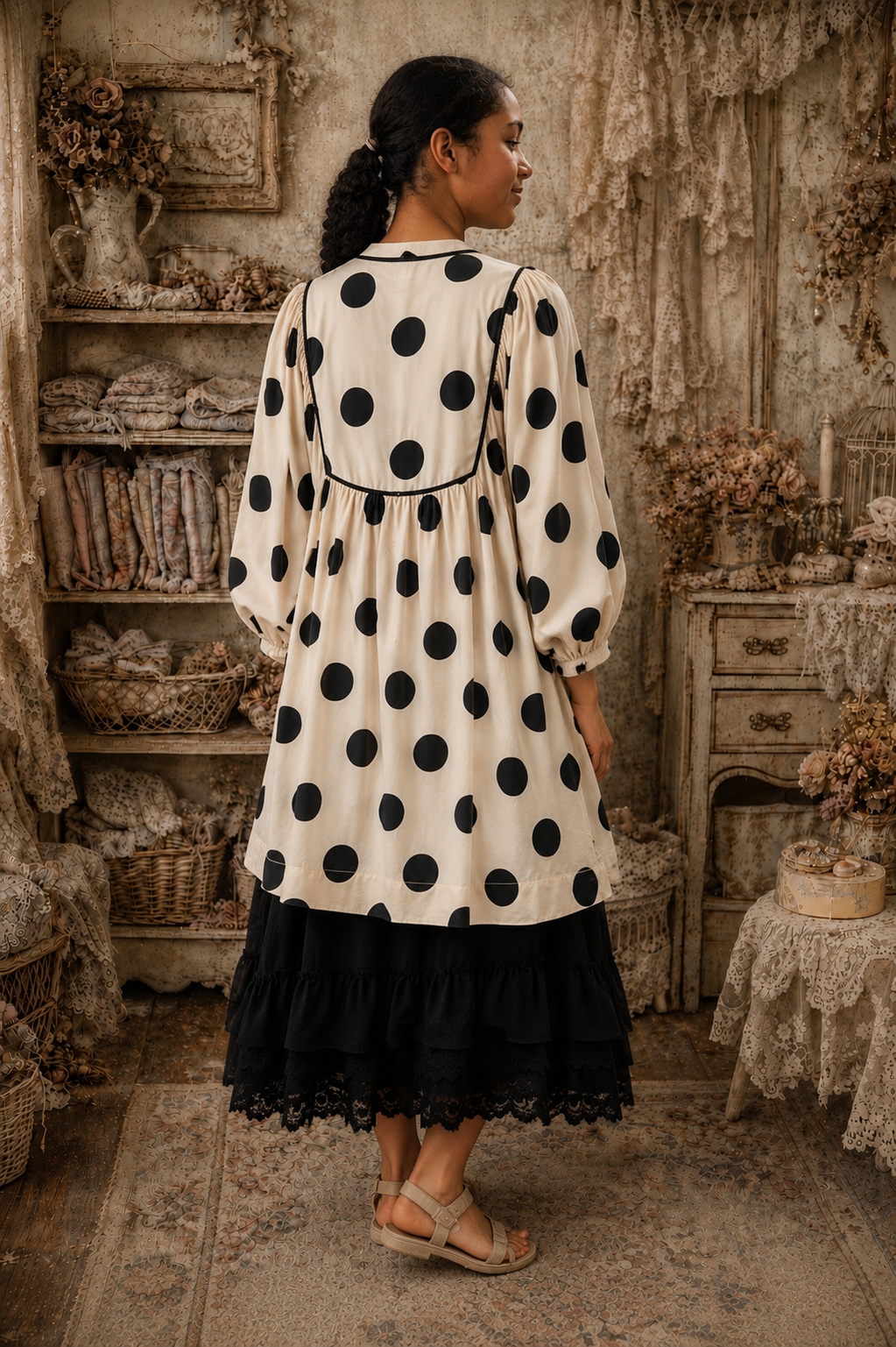 Polka dot tunic dress