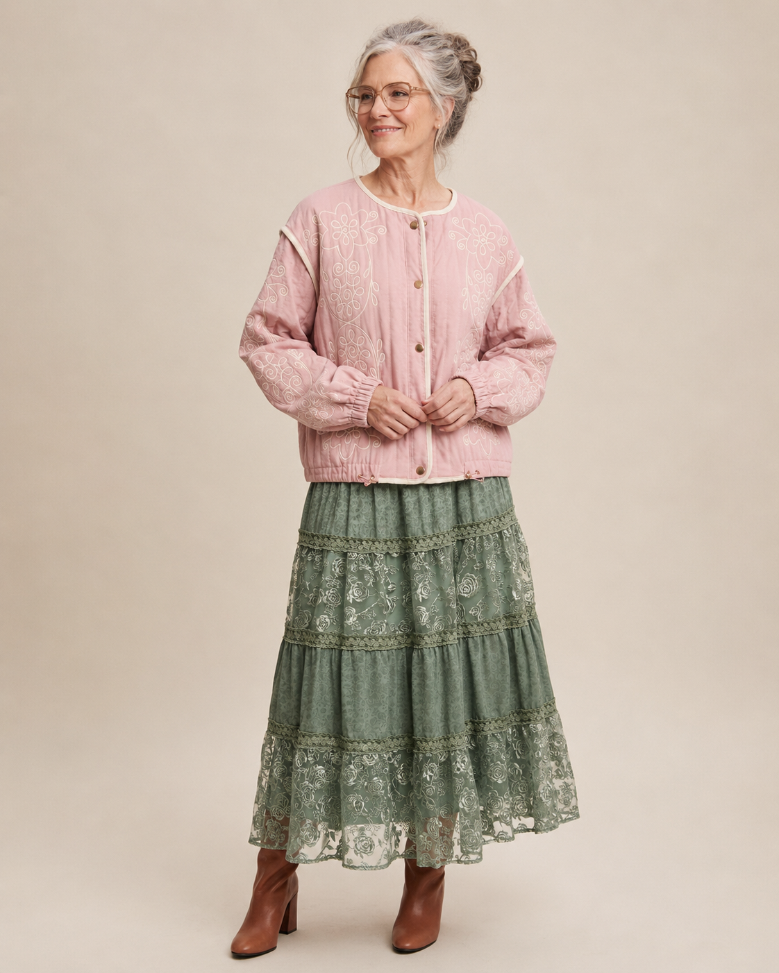 SAGE ROSETTE SKIRT