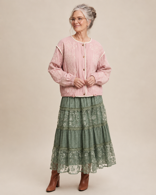 SAGE ROSETTE SKIRT