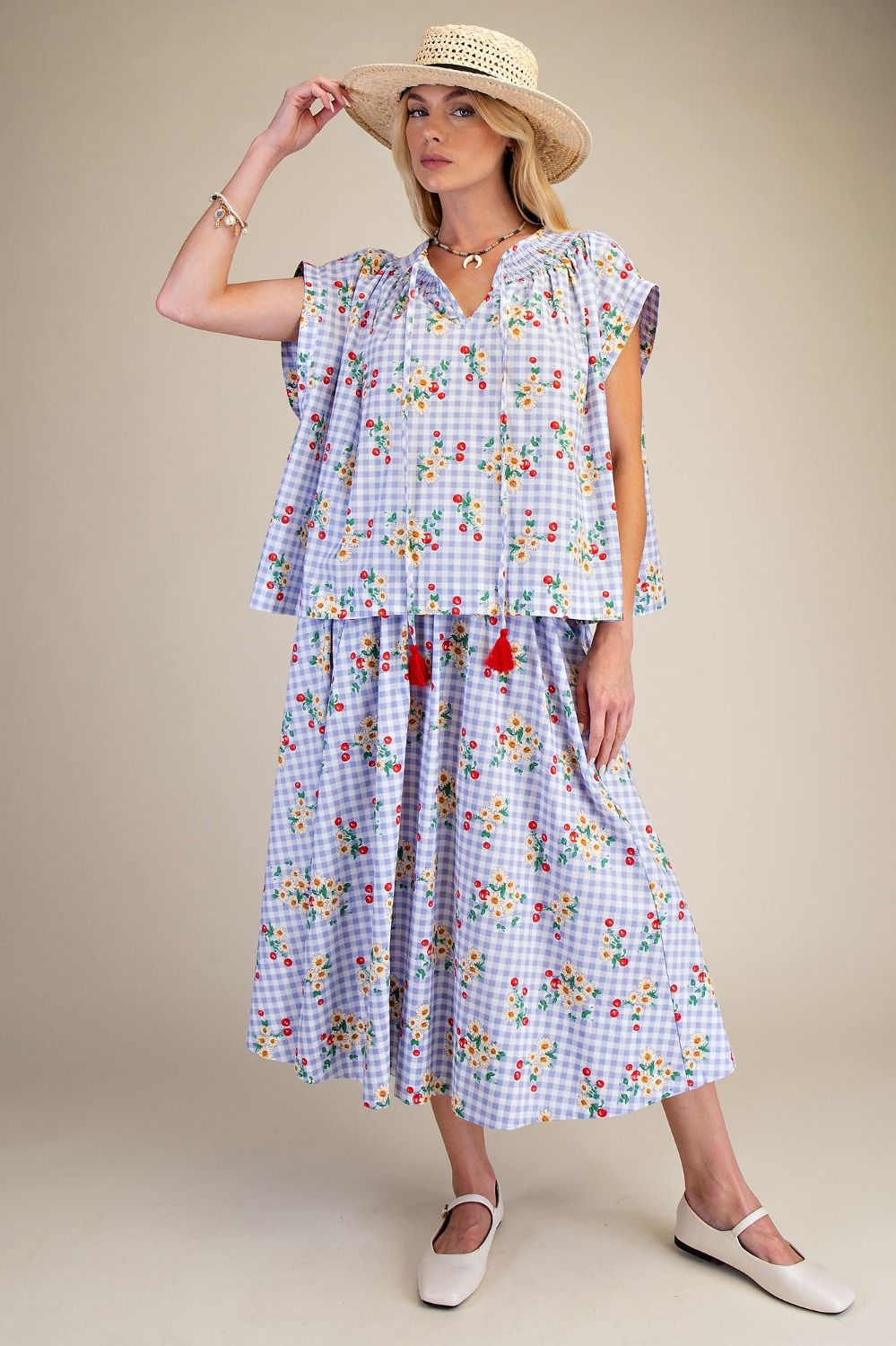 Blue Cherry Picnic Set