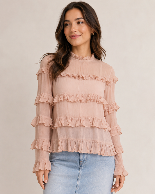 The Blush & Blessed Ruffle Top