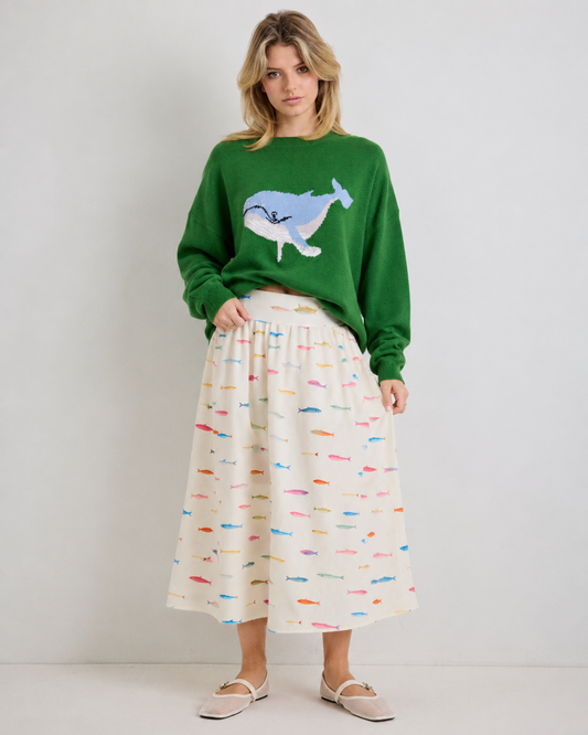 whale hello there sweater Tarrah fit