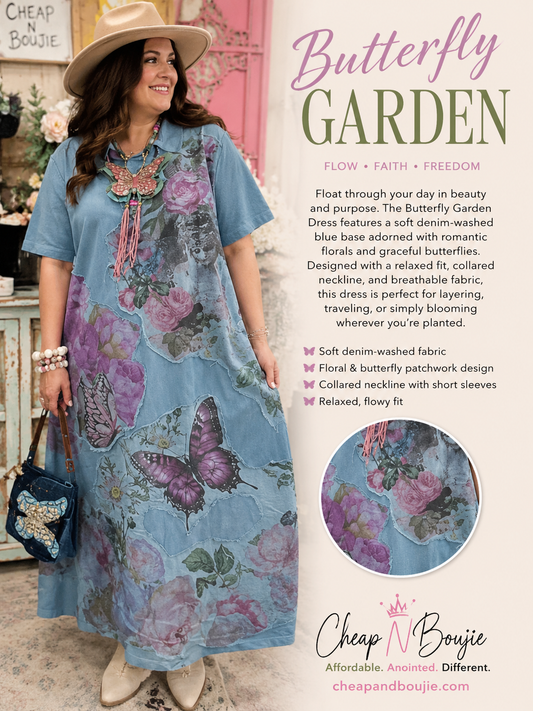 Blue Butterfly T-shirt Dress