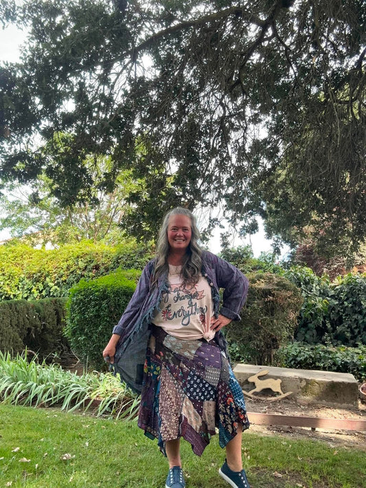 Vineyard Plum Patchwork Duster