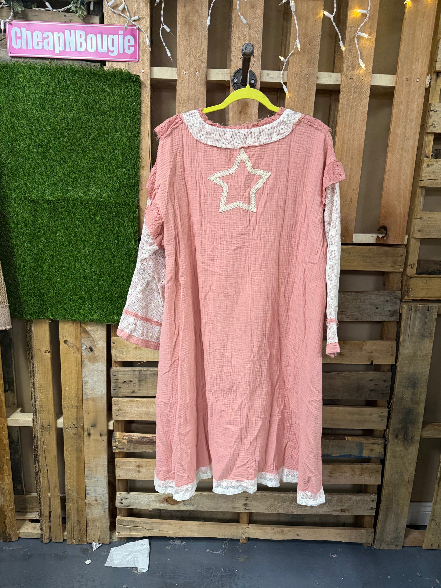 PINK STAR LONG CARDIGAN