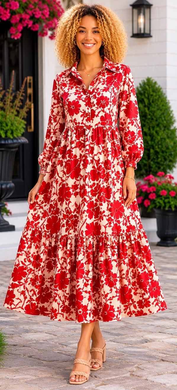 Crimson Garden Dress