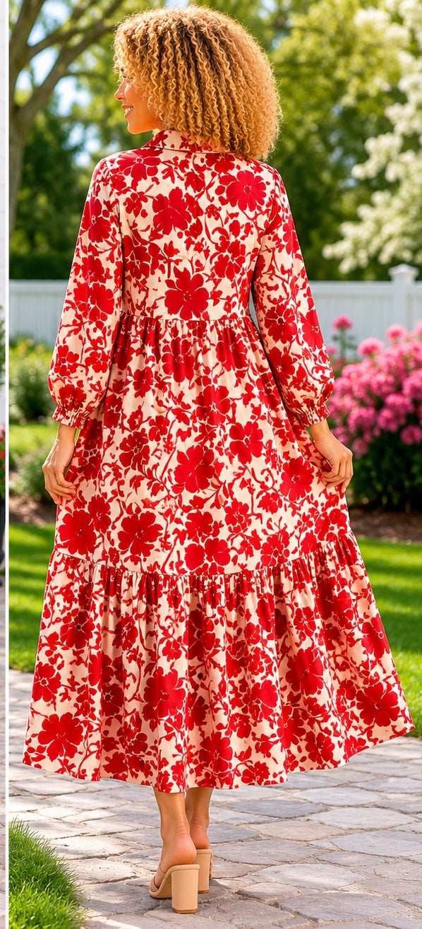 Crimson Garden Dress
