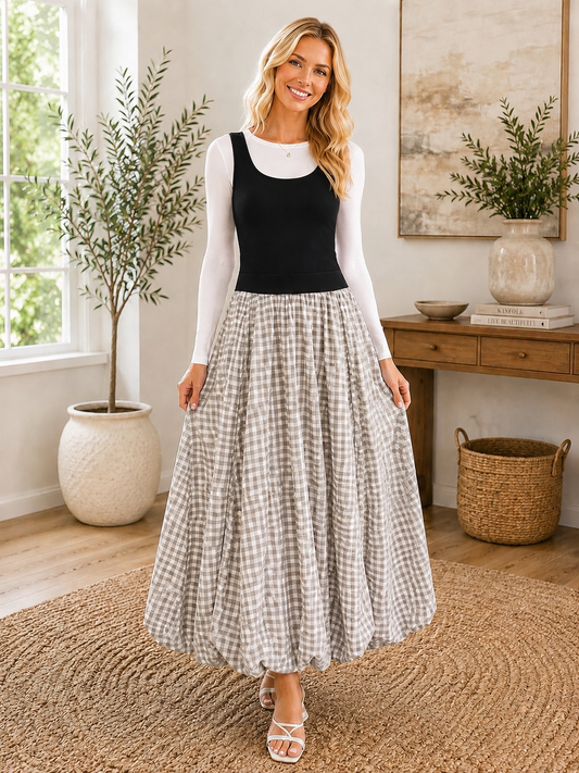 Moonlit Gingham Dress