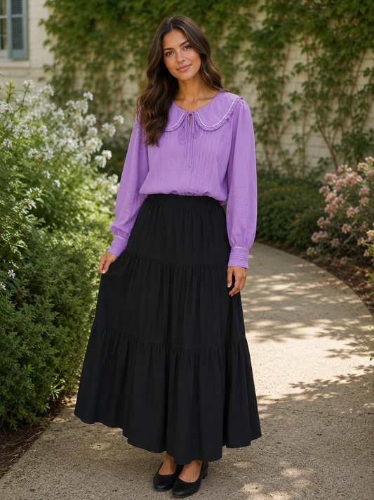 Lavender Grace Collar Top