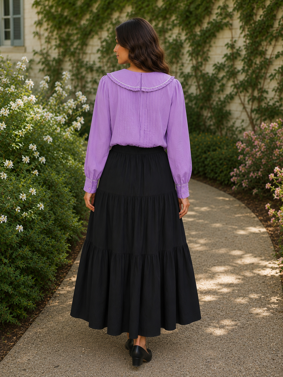 Lavender Grace Collar Top