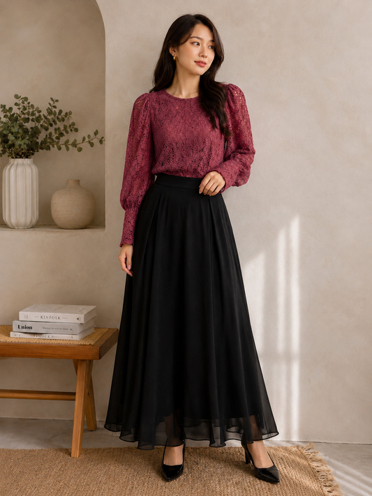 Burgundy Blossom Top