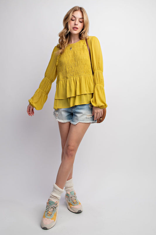 Golden Hour Smocked Blouse