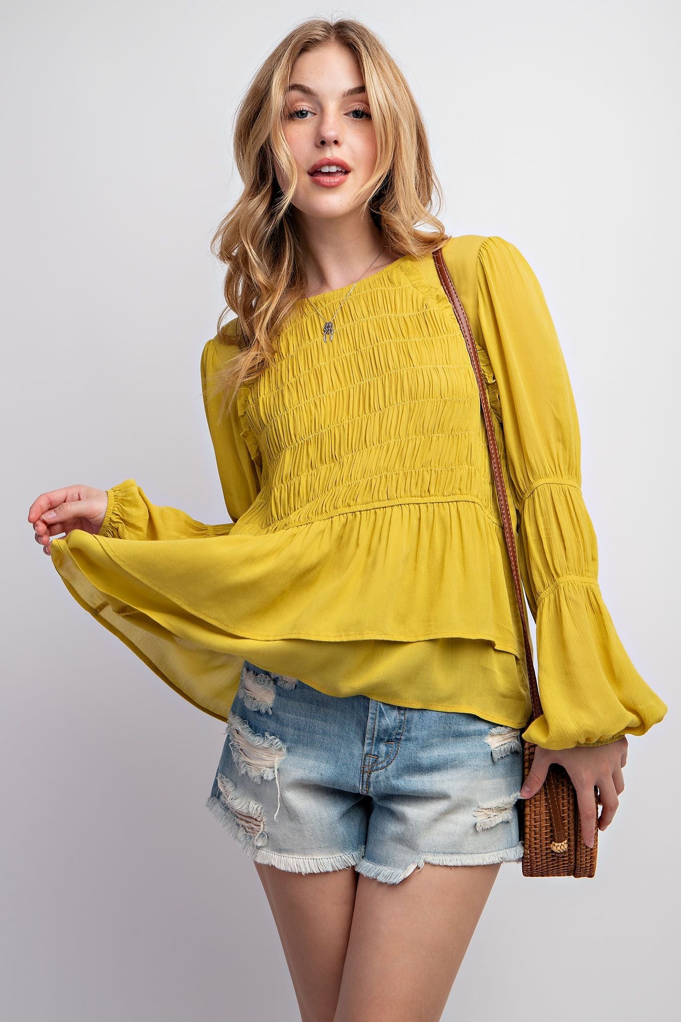 Golden Hour Smocked Blouse
