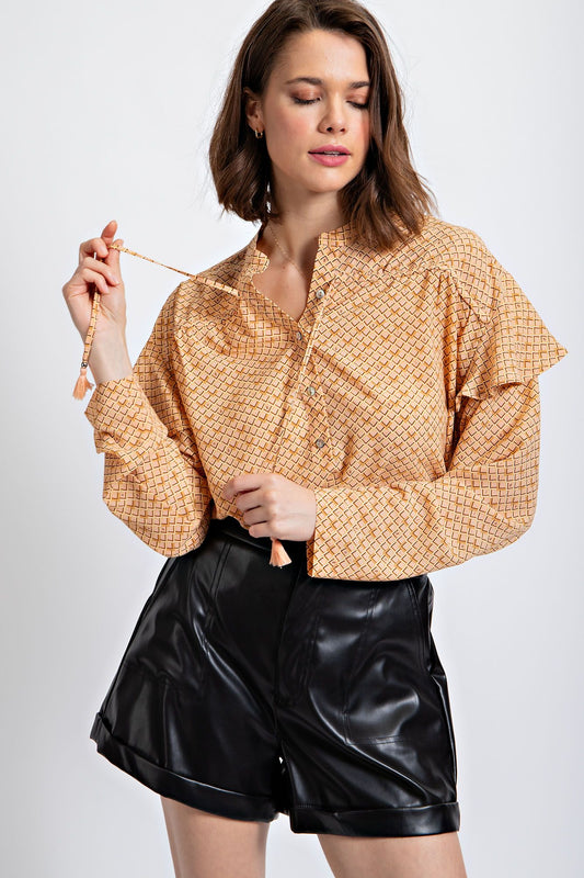 Desert Bloom Ruffle Blouse