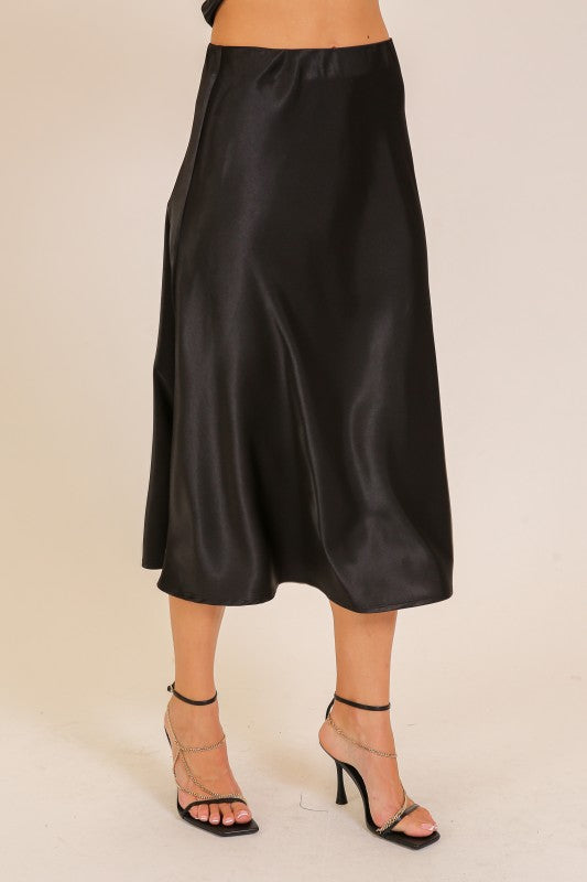 Black Satin Skirt