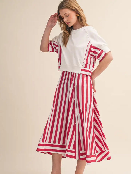 The Coastal Firecracker Midi Dress Red