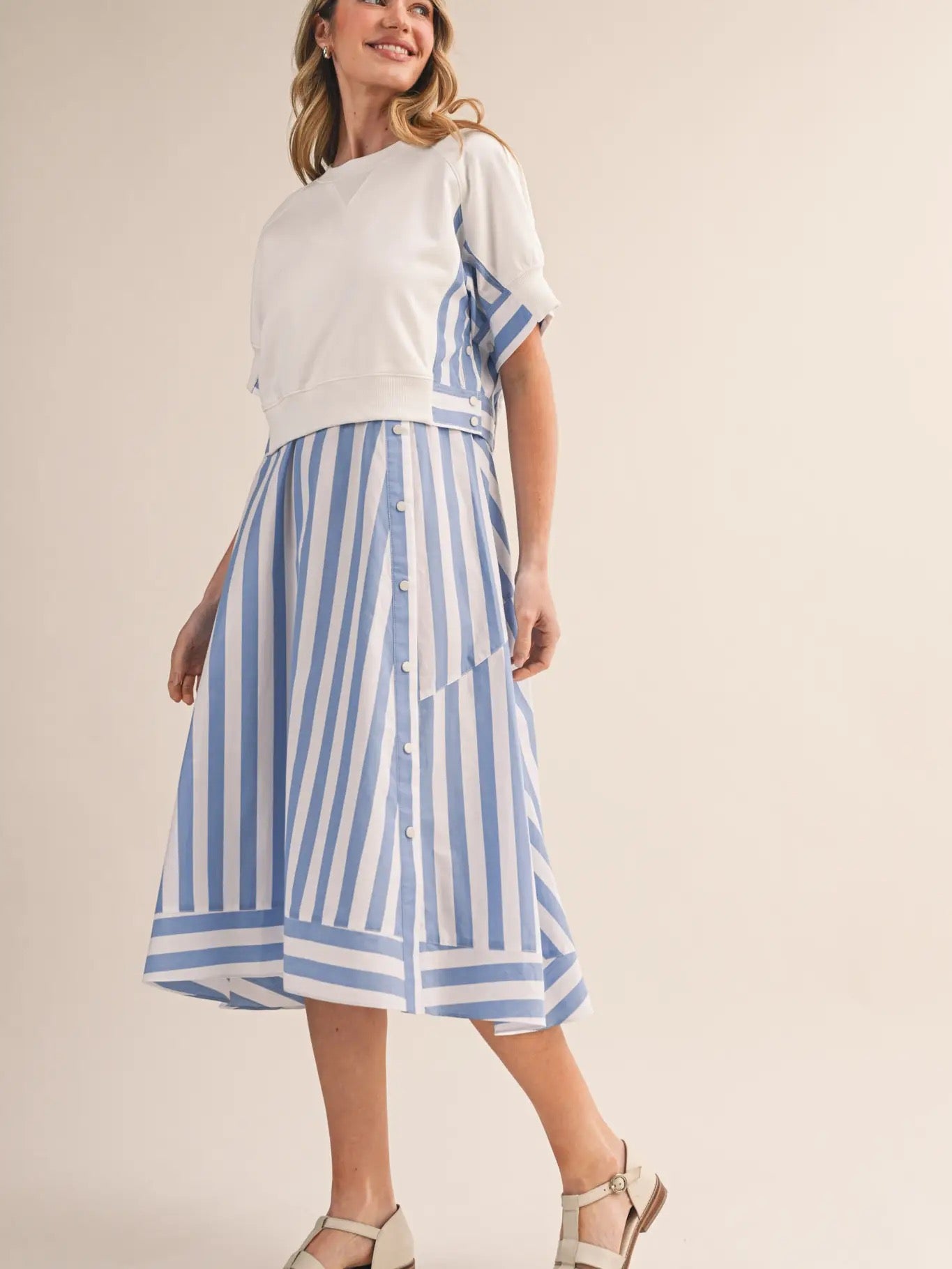 The Coastal Firecracker Midi Dress Blue