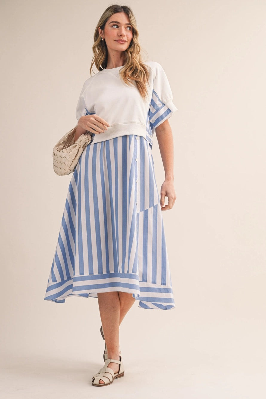 The Coastal Firecracker Midi Dress Blue