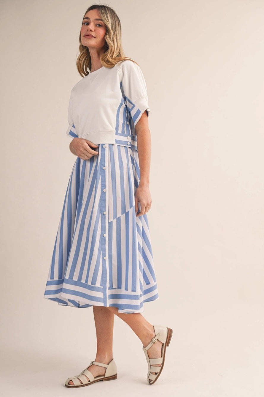 The Coastal Firecracker Midi Dress Blue