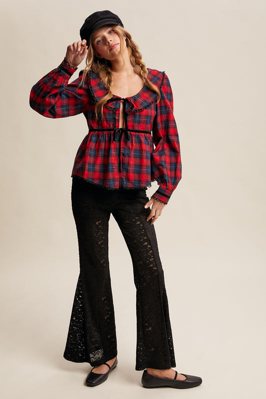 Holiday Plaid Blouse
