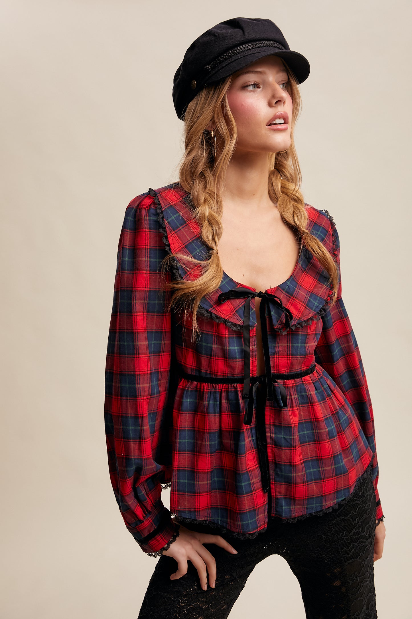 Holiday Plaid Blouse