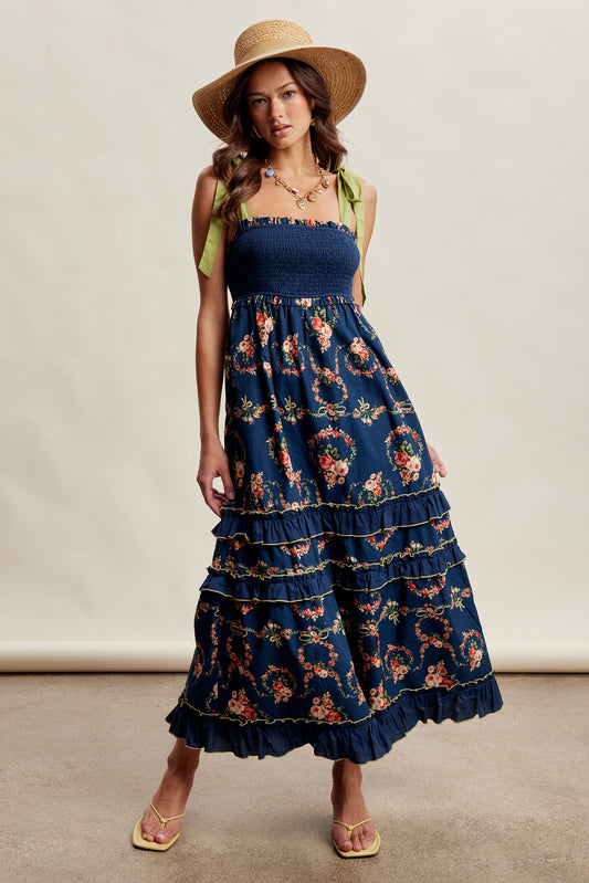Navy Rose Sundress