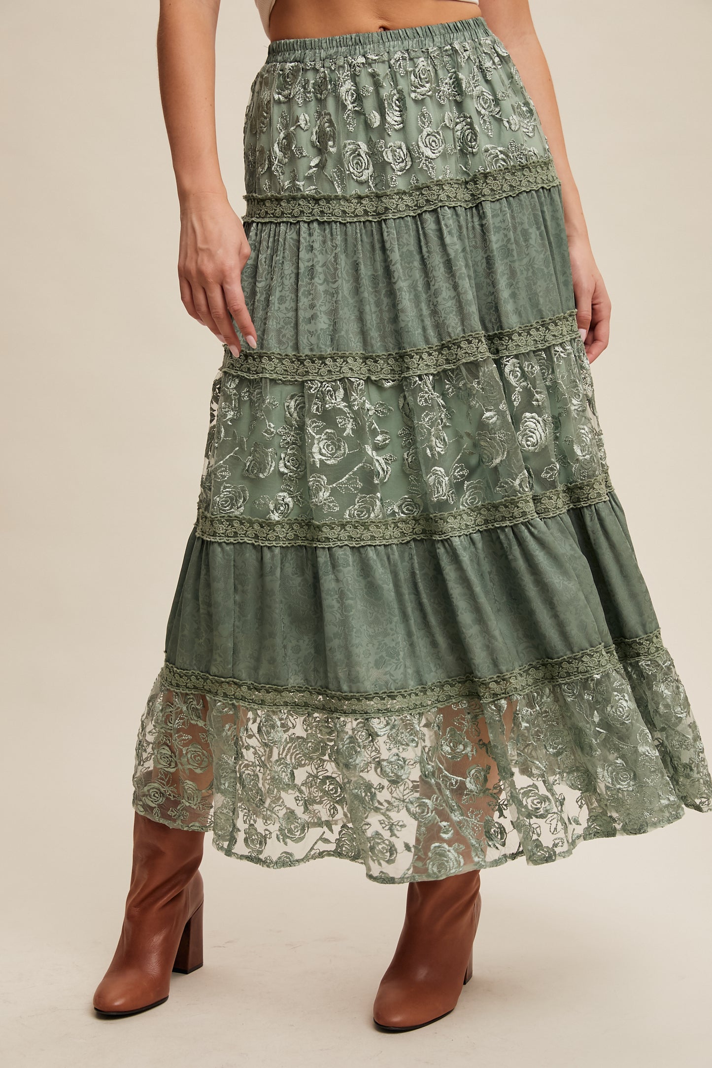 SAGE ROSETTE SKIRT