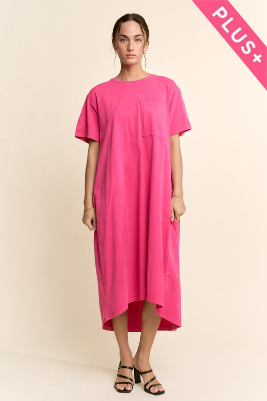 BOUGIE PINK TSHIRT PLUS DRESS