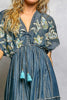 BOUGIE V-NECK BLUE DRESS