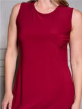 SLEEVELESS TUNIC SOLID MIDI DRESS