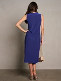 SLEEVELESS SOLID MIDI DRESS