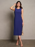 SLEEVELESS SOLID MIDI DRESS