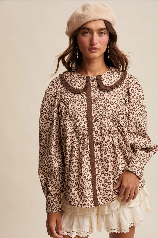 Sarah's Leopard Ruffle Top