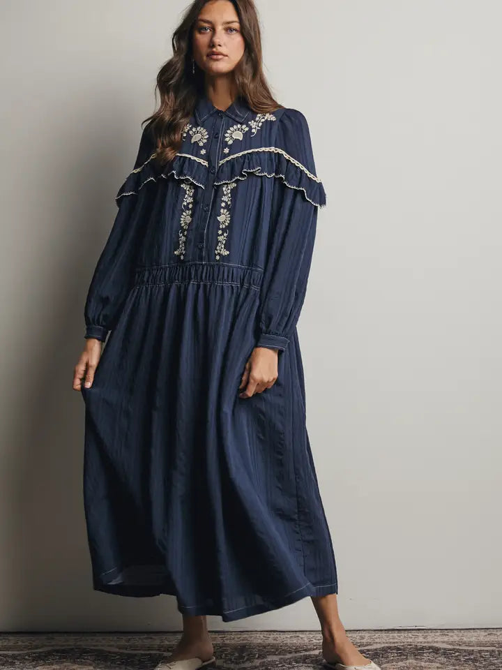 the Midnight Magnolia Maxi Dress
