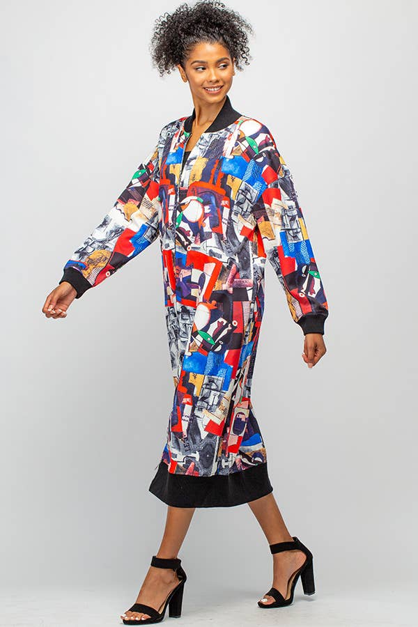 OVERFITTING LONG FASHION JACKET WITH POCKETS