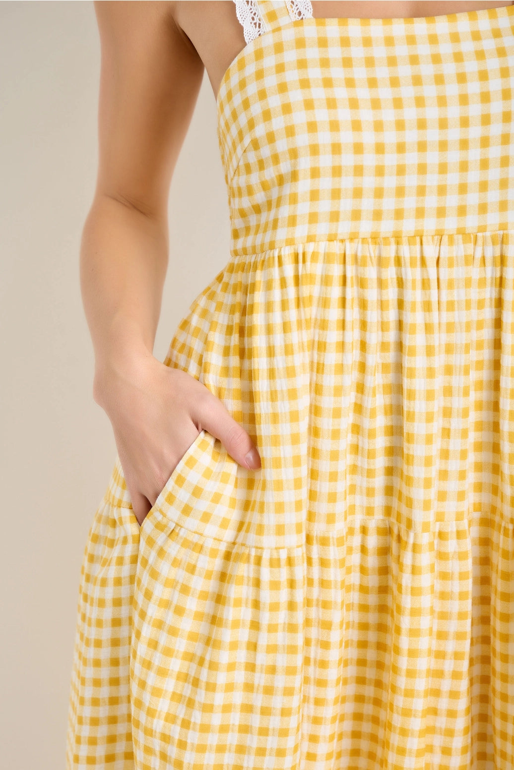 Landry's Gingham, Eyelet Trim Maxi