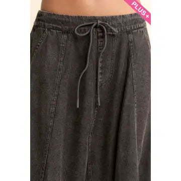 The Denim Black Parachute Skirt