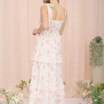 Floral Pink Smocked Sundress