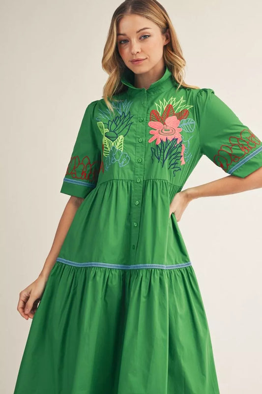 Kelly Green Cotton Dress