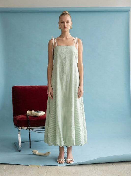 Sage Striped Bubble Maxi
