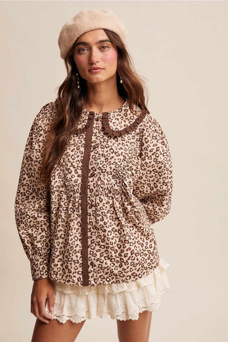 Sarah's Leopard Ruffle Top