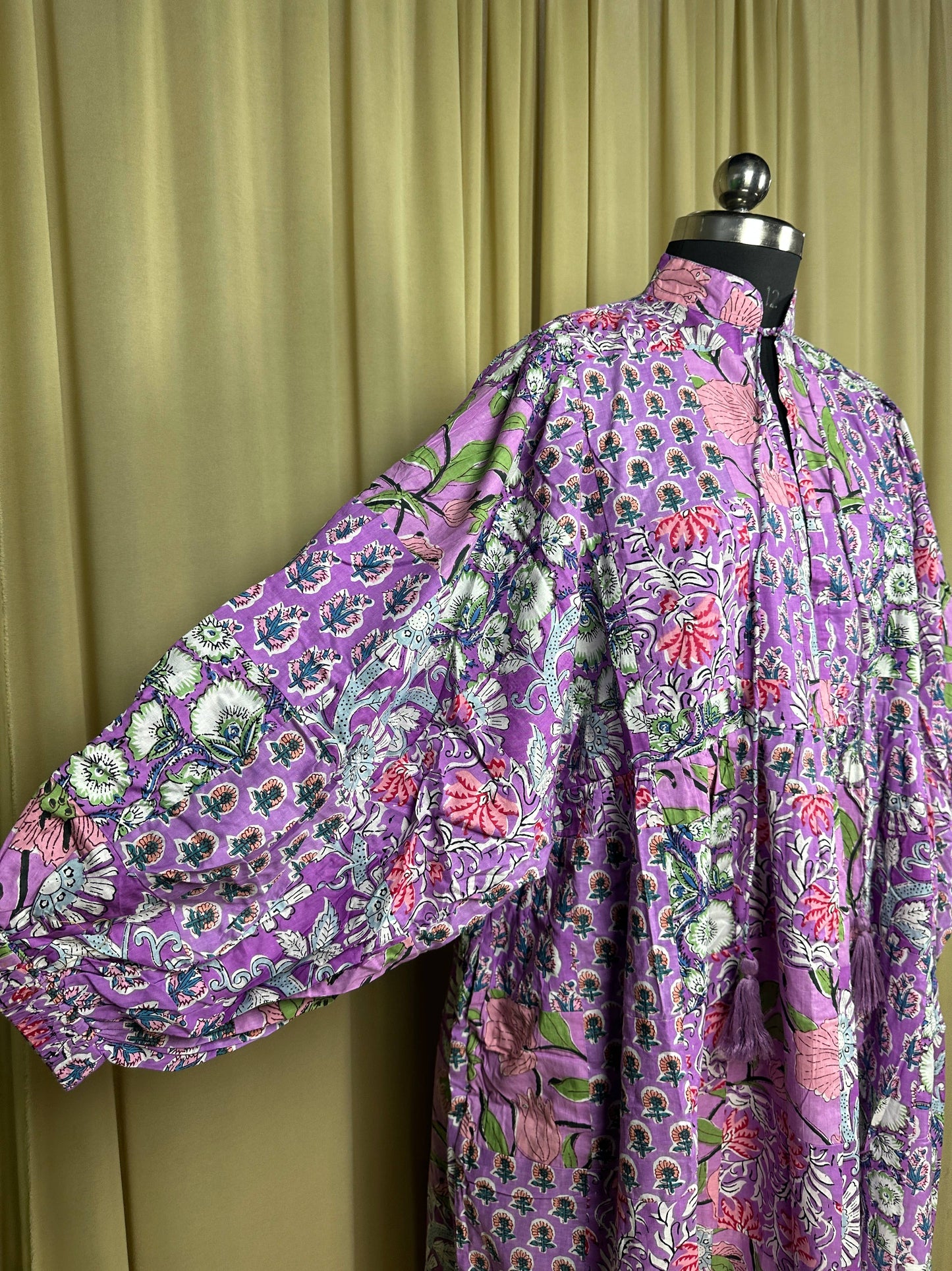 PURPLE  SHADES| Hand Patchwork Cotton Dress OneSize