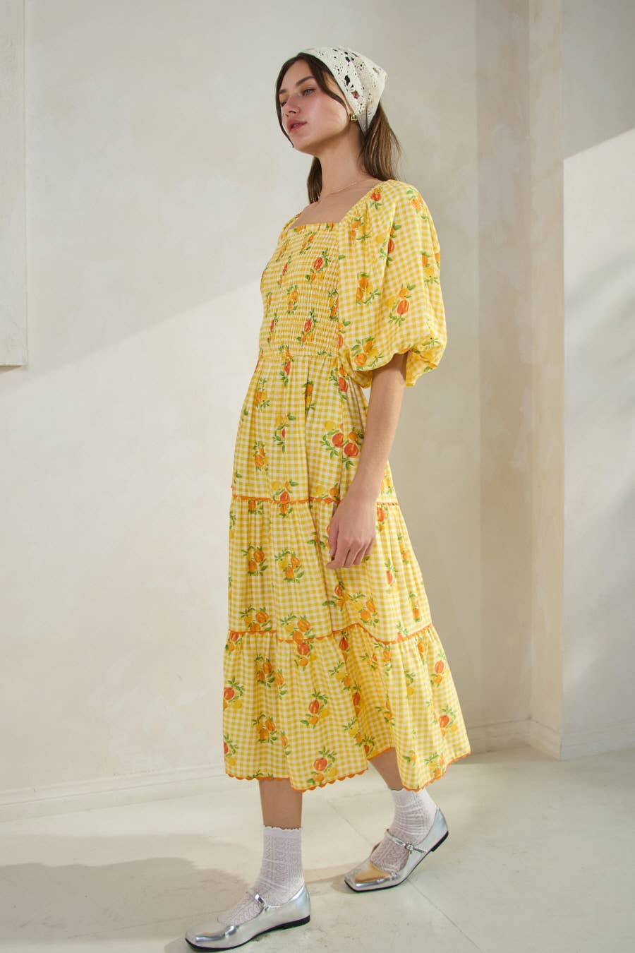 Plus Garden Party Printed Midi Dress