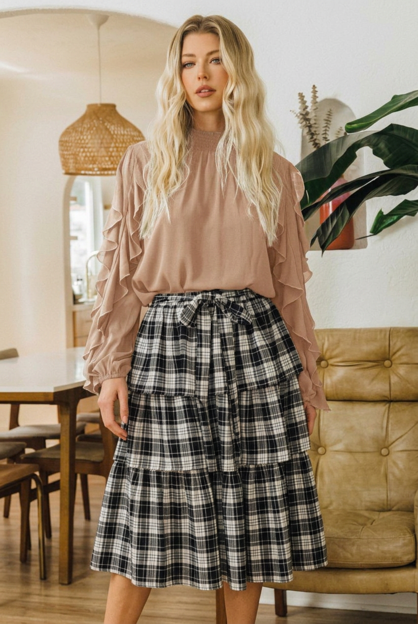 Blush & Breeze Ruffle Sleeve Blouse