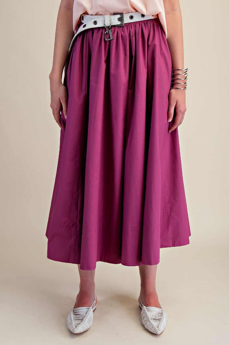 Color Story Gathered Midi Skirt