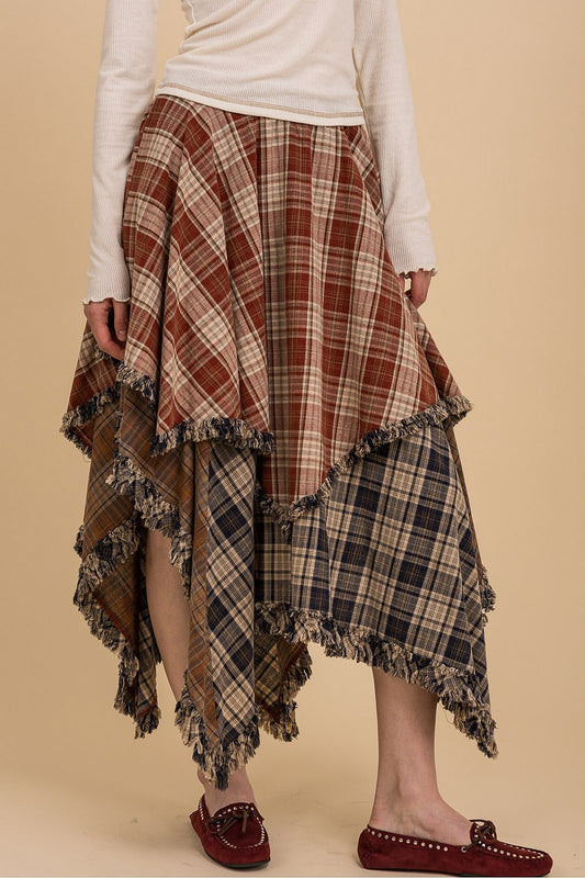 Boho-Chic Patchwork Multi-Tiered Skirt