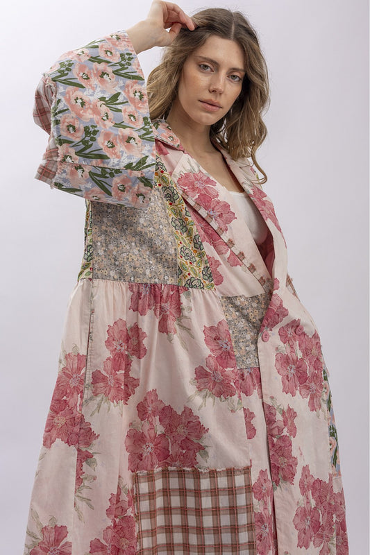 Rose Garden Patchwork Duster Coat