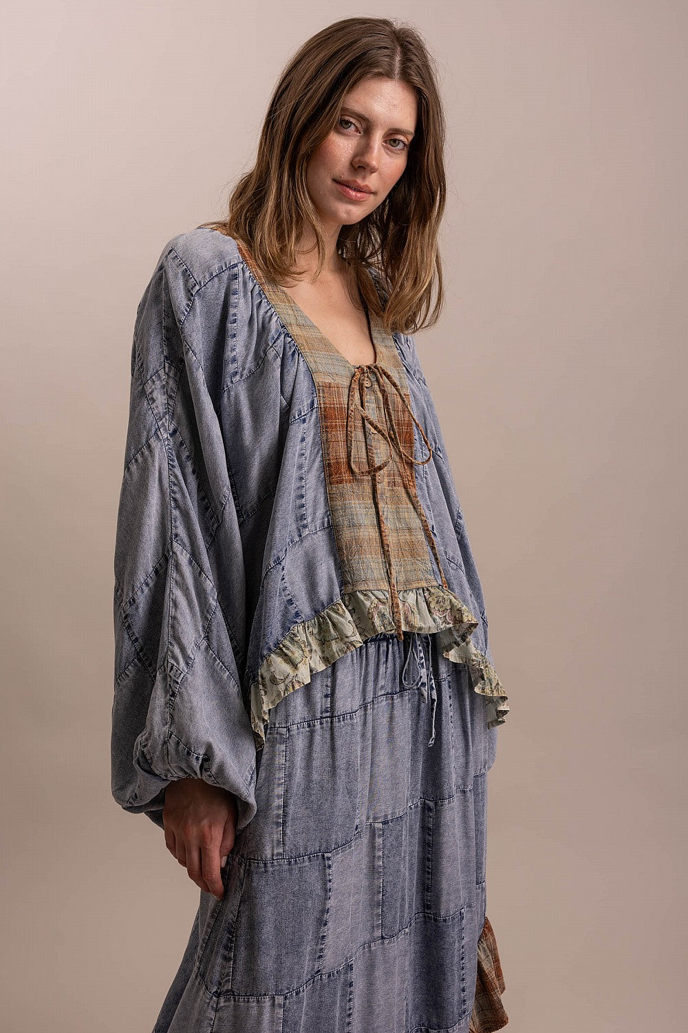 Patchwork Ruffle Top