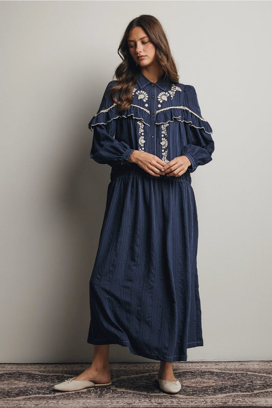 the Midnight Magnolia Maxi Dress